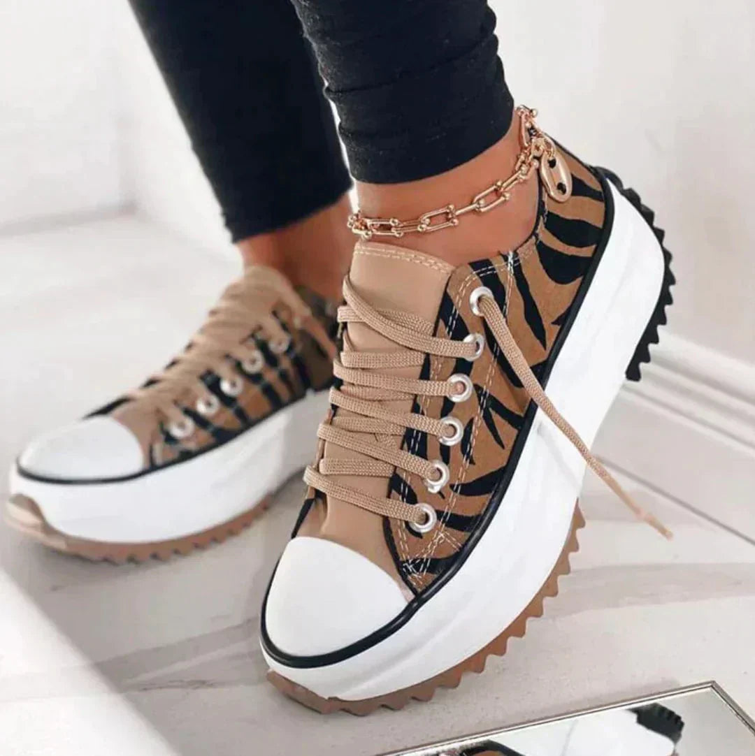 Kaida | Women's Platform Canvas Sneakers with Chunky Lug Sole