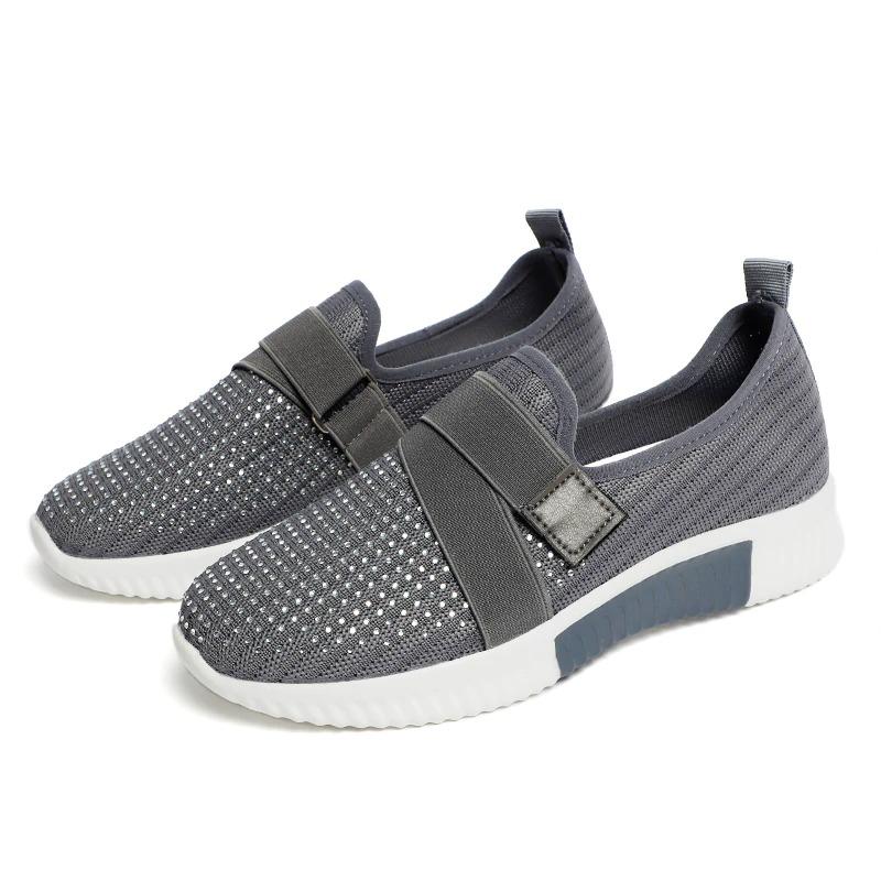 Chive | Women's Breathable Mesh Slip-on Sneakers with Criss cross Strap