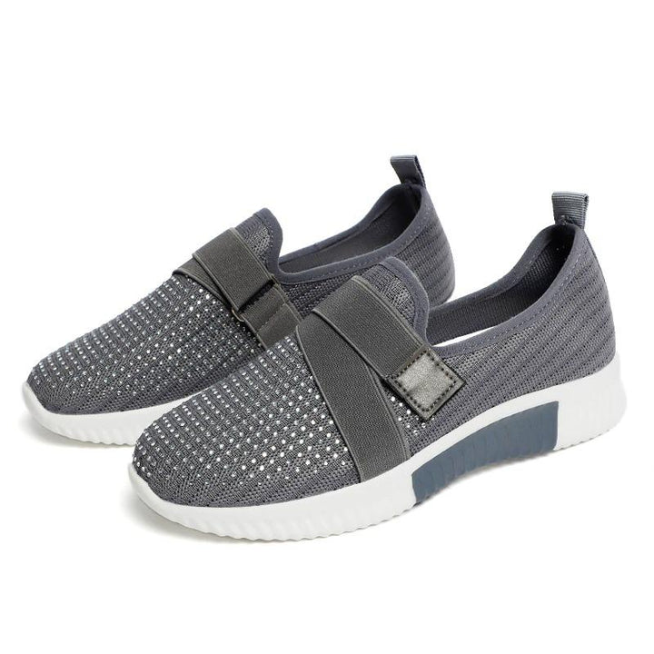 Chive | Women's Breathable Mesh Slip-on Sneakers with Criss cross Strap