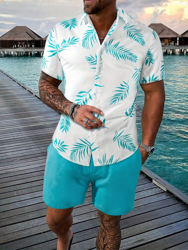 Cayden | Tropical Print Shirt and Shorts Summer Set