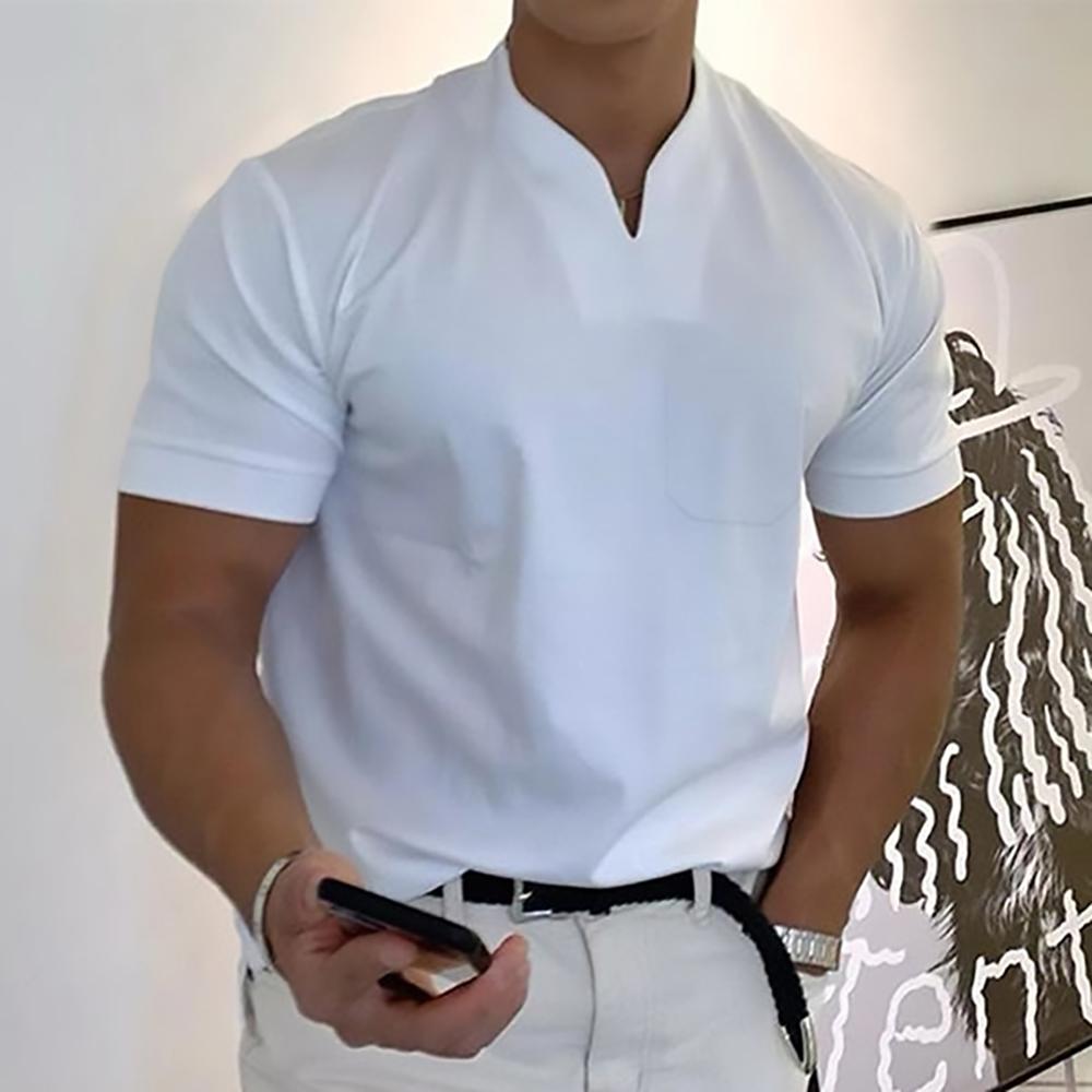 Callum | Men’s Casual Shirt with Chest Pocket and V-neck