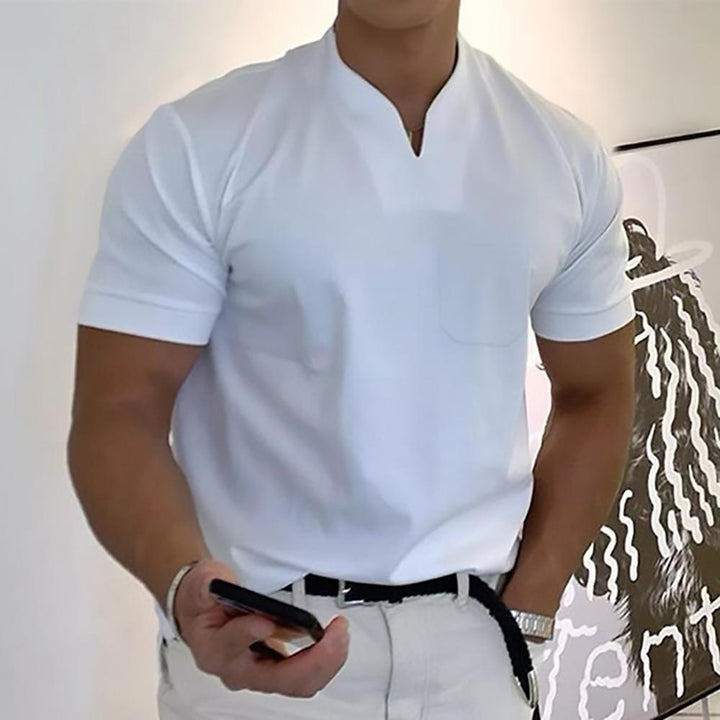 Callum | Men’s Casual Shirt with Chest Pocket and V-neck
