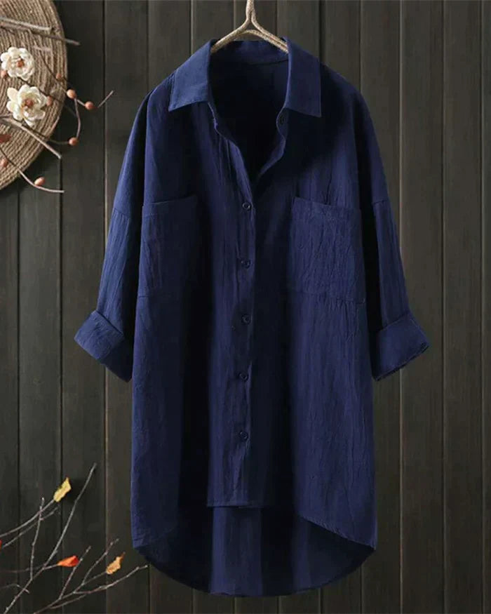 Jesse | Women's Folded Sleeve Shirt Dress with Buttons