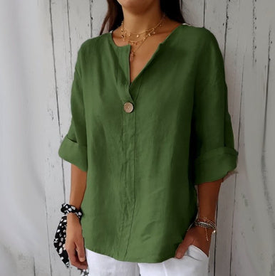 Gracey| Women’s One Button Blouse with Half Sleeves