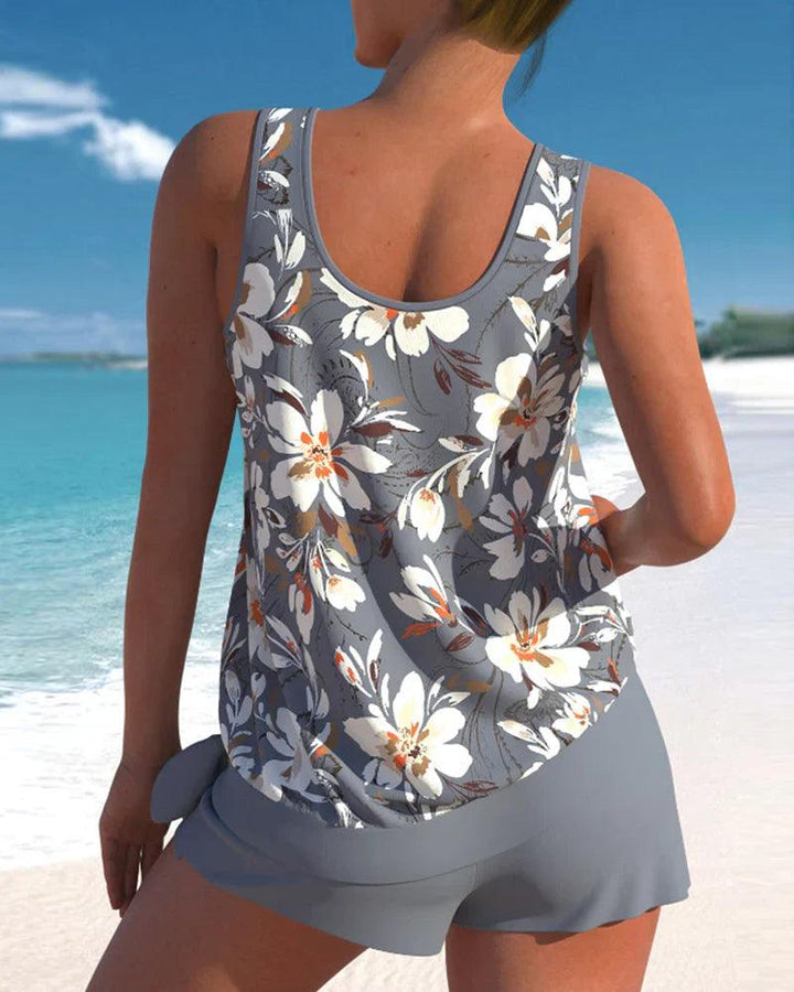 Calantha | Women's Floral Print Two Piece Tankini Swim Set