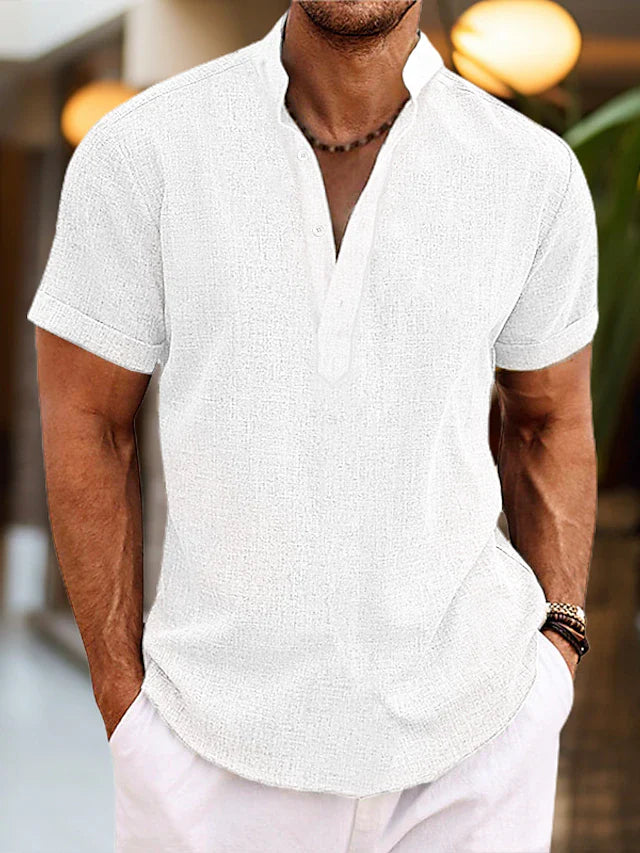 Caspian | Men’s Half Button-Up Shirt with Short Sleeves