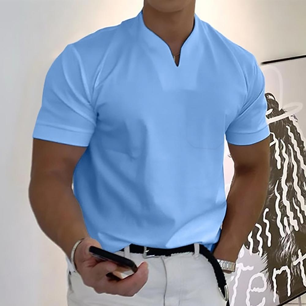 Callum | Men’s Casual Shirt with Chest Pocket and V-neck