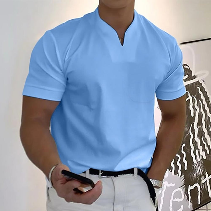 Callum | Men’s Casual Shirt with Chest Pocket and V-neck
