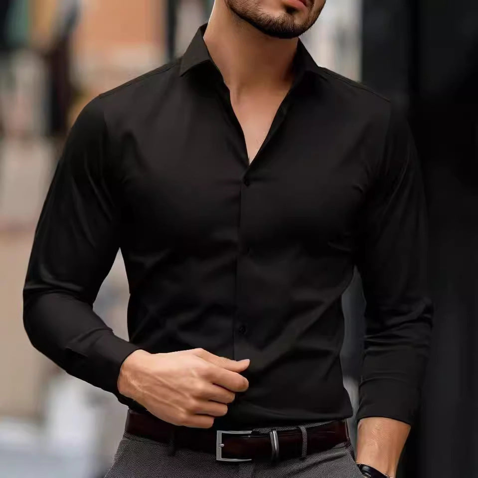 Gilbert | Men’s Slim Fit Solid Color Business Long Sleeve