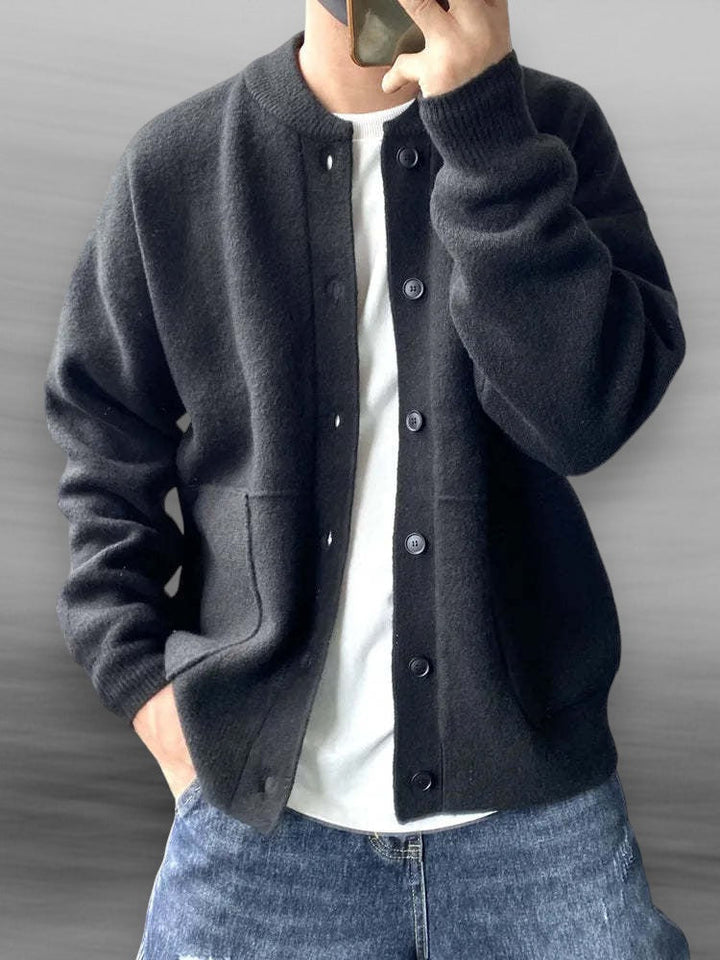 Liam | Men’s Knit Cardigan with Pockets and Ribbed