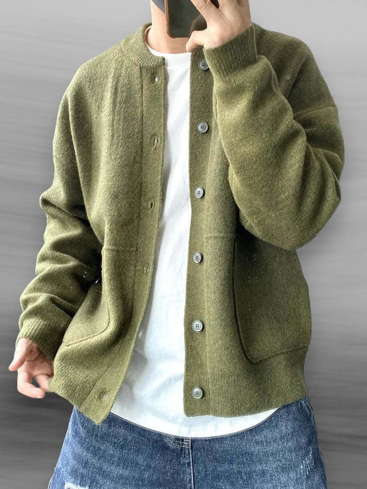 Liam | Men’s Knit Cardigan with Pockets and Ribbed