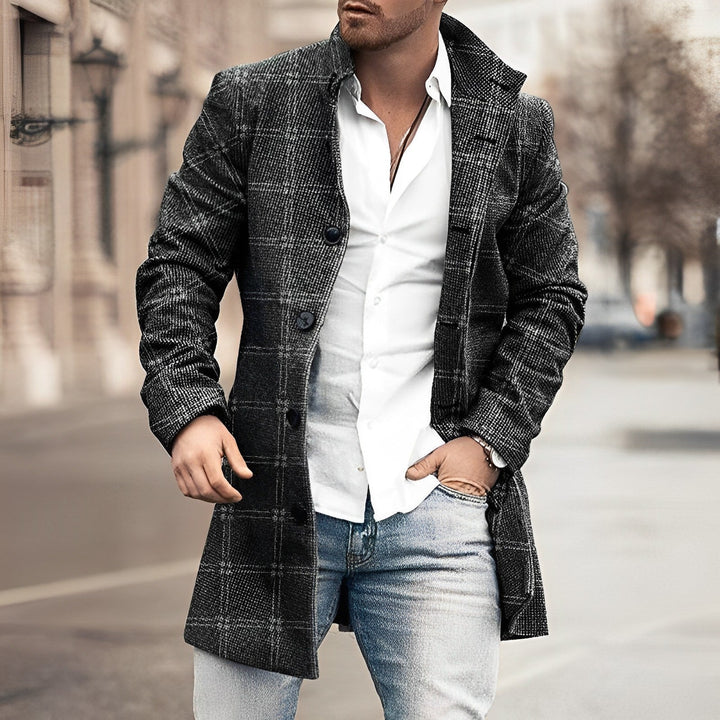 Noel | Men’s Plaid Button-Front Overcoat