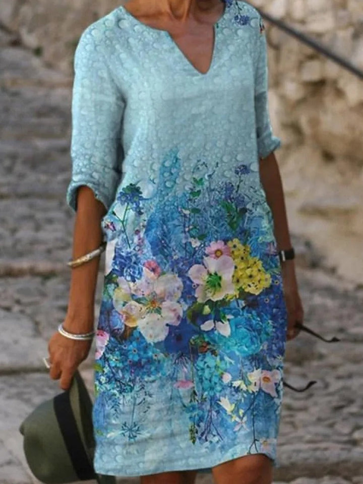 Arlisse | Women’s A-Line Printed Dress with V-neck