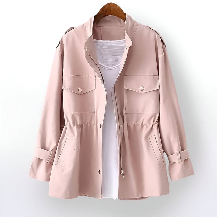 Delna | Women's Mid Length Coat with Elastic Waist
