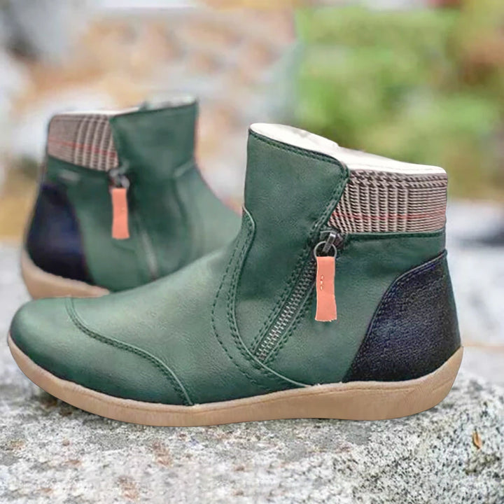 Thera | Women’s Colorblock Orthopedic Ankle Boots with Zipper
