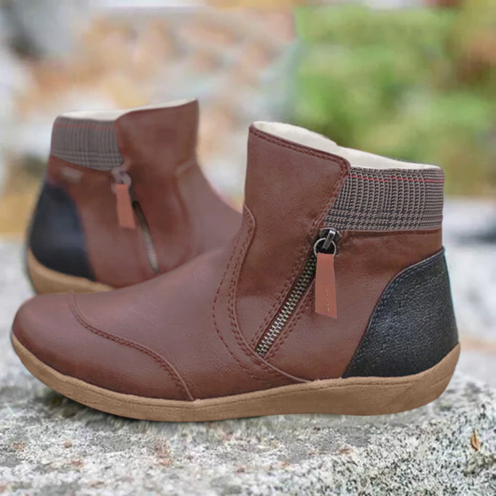 Thera | Women’s Colorblock Orthopedic Ankle Boots with Zipper