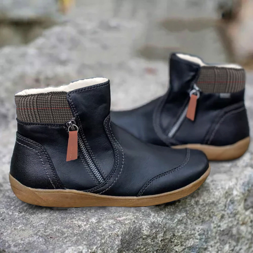 Thera | Women’s Colorblock Orthopedic Ankle Boots with Zipper
