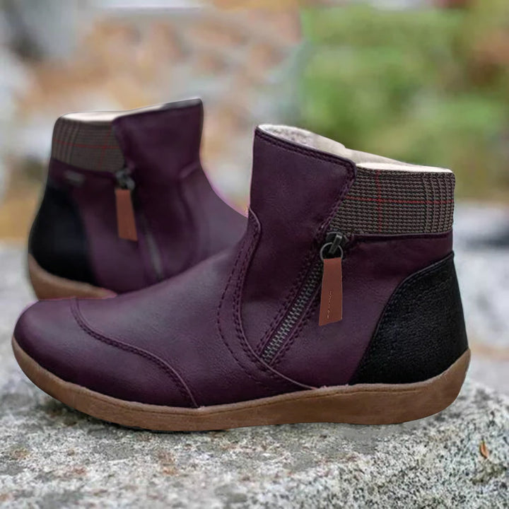 Thera | Women’s Colorblock Orthopedic Ankle Boots with Zipper