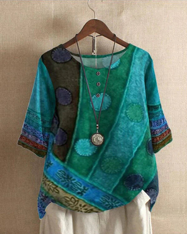 Brielle | Women’s Stylish Button Blouse with Multicolor Prints