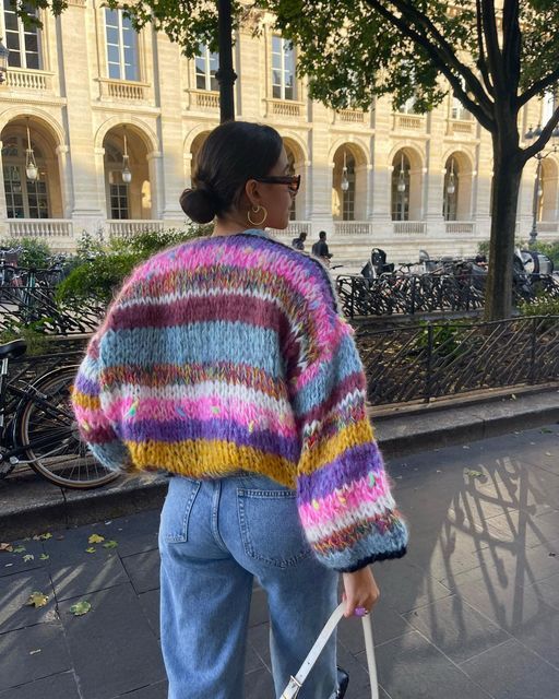 Brenna | Women’s Striped Knit Cardigan with Multicolor Style