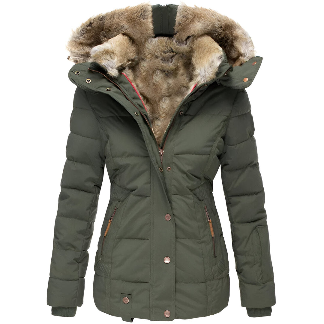 Shaira | Women's Faux Fur Hood Puffer Jacket with Hood