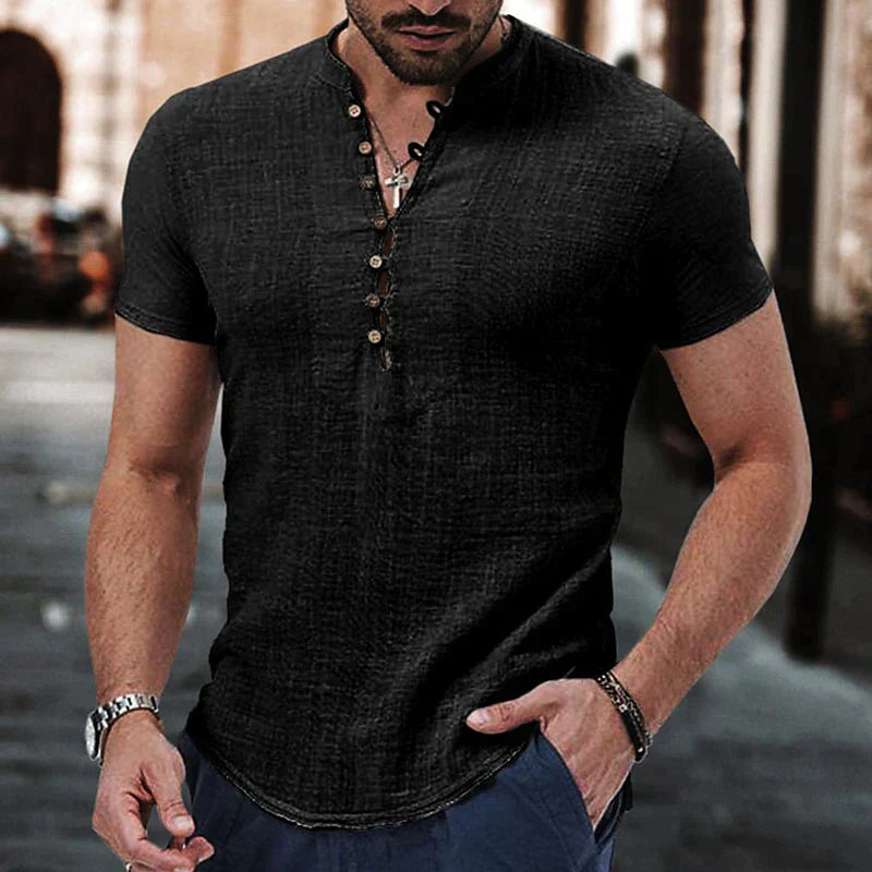Dorian | Men’s Lightweight Linen Henley Shirt