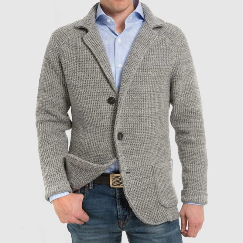 Cassian | Men's Textured Cashmere Cardigan with Pockets