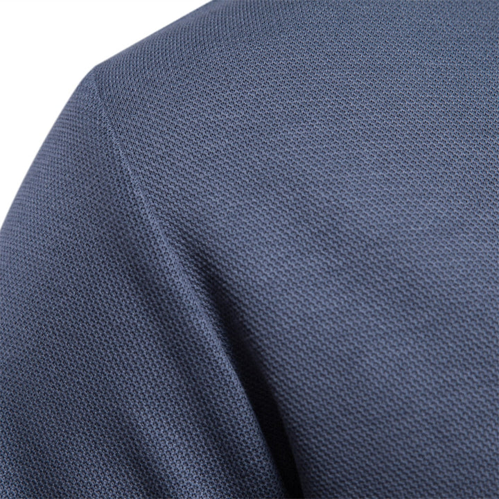 Eddie | Men's Classic Cotton Polo Shirt with Long Sleeve and Buttons