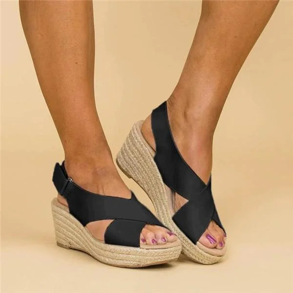 Irene | Women’s Orthopedic Wedge Sandals with Criss Cross Style