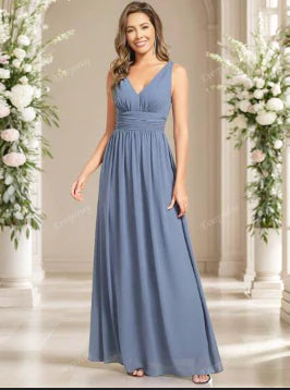 Aliah | Women’s Formal V-neck Maxi Dress with Sleeveless
