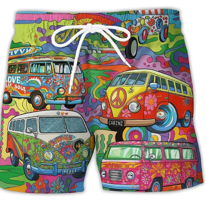 Idzel | Men's Cartoon Prints Swim Shorts with Drawstring