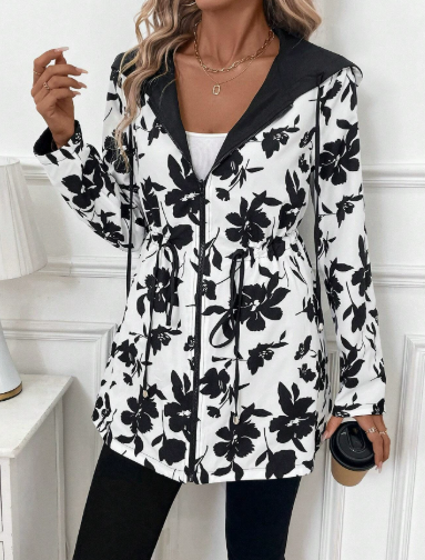 Rosmira | Women's Reversible Mid-Length Jacket with Hood