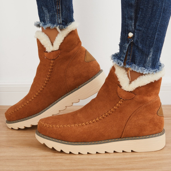 Brisa | Women's Suede Ankle Boots with Faux Fur Lining