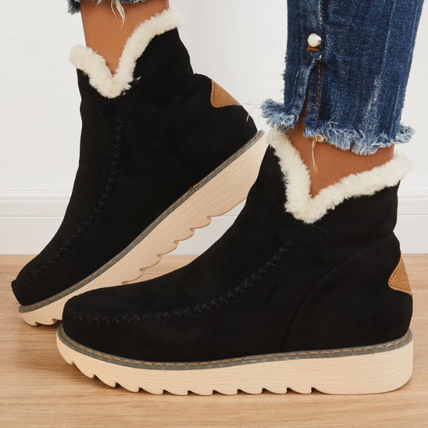 Brisa | Women's Suede Ankle Boots with Faux Fur Lining