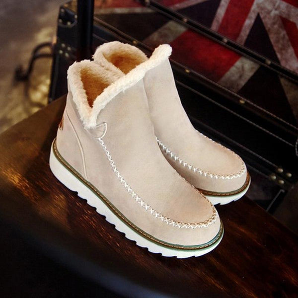 Brisa | Women's Suede Ankle Boots with Faux Fur Lining