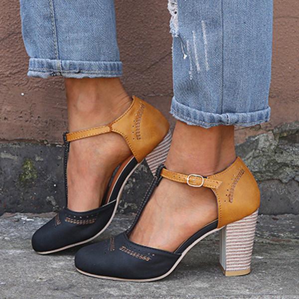 Jorina | Women's Closed Toe High Heels with Stitch and Eyelet Style
