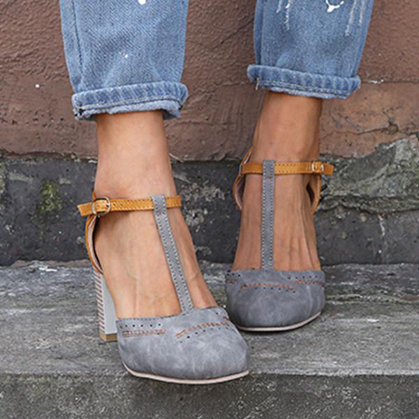 Jorina | Women's Closed Toe High Heels with Stitch and Eyelet Style