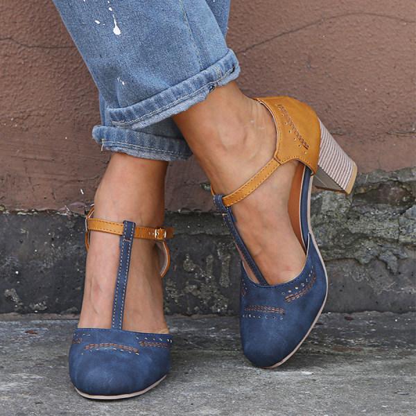 Jorina | Women's Closed Toe High Heels with Stitch and Eyelet Style