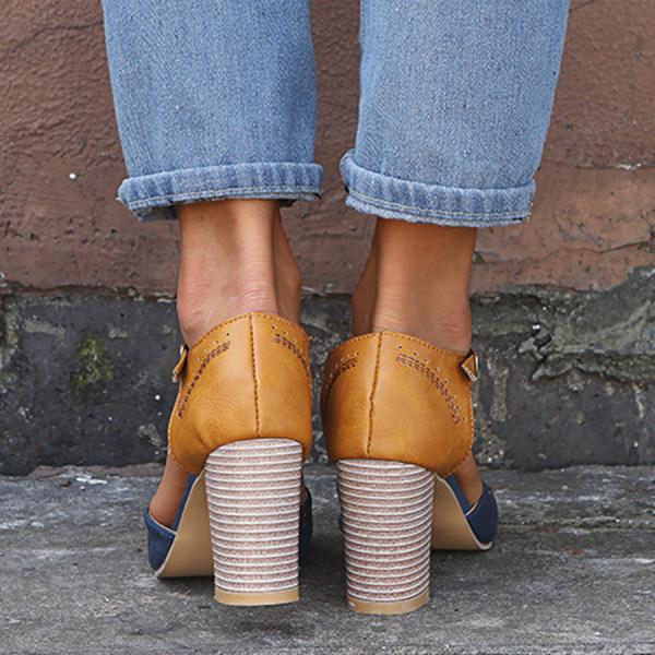 Jorina | Women's Closed Toe High Heels with Stitch and Eyelet Style