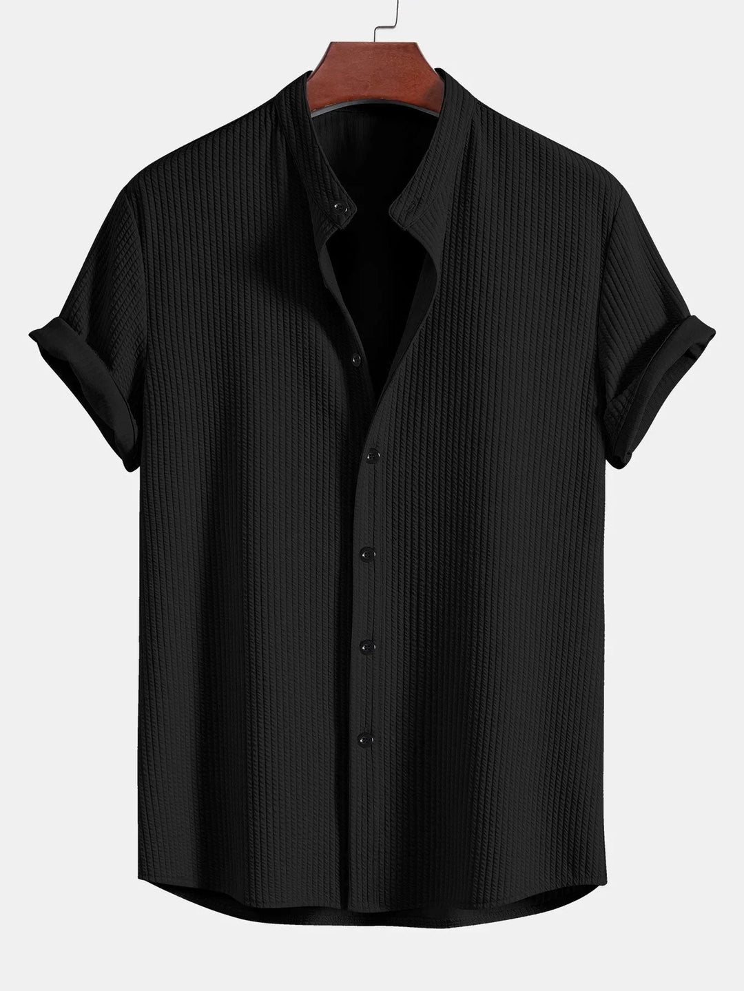 Kade | Men’s Textured Button-Up Shirt with Short Sleeve