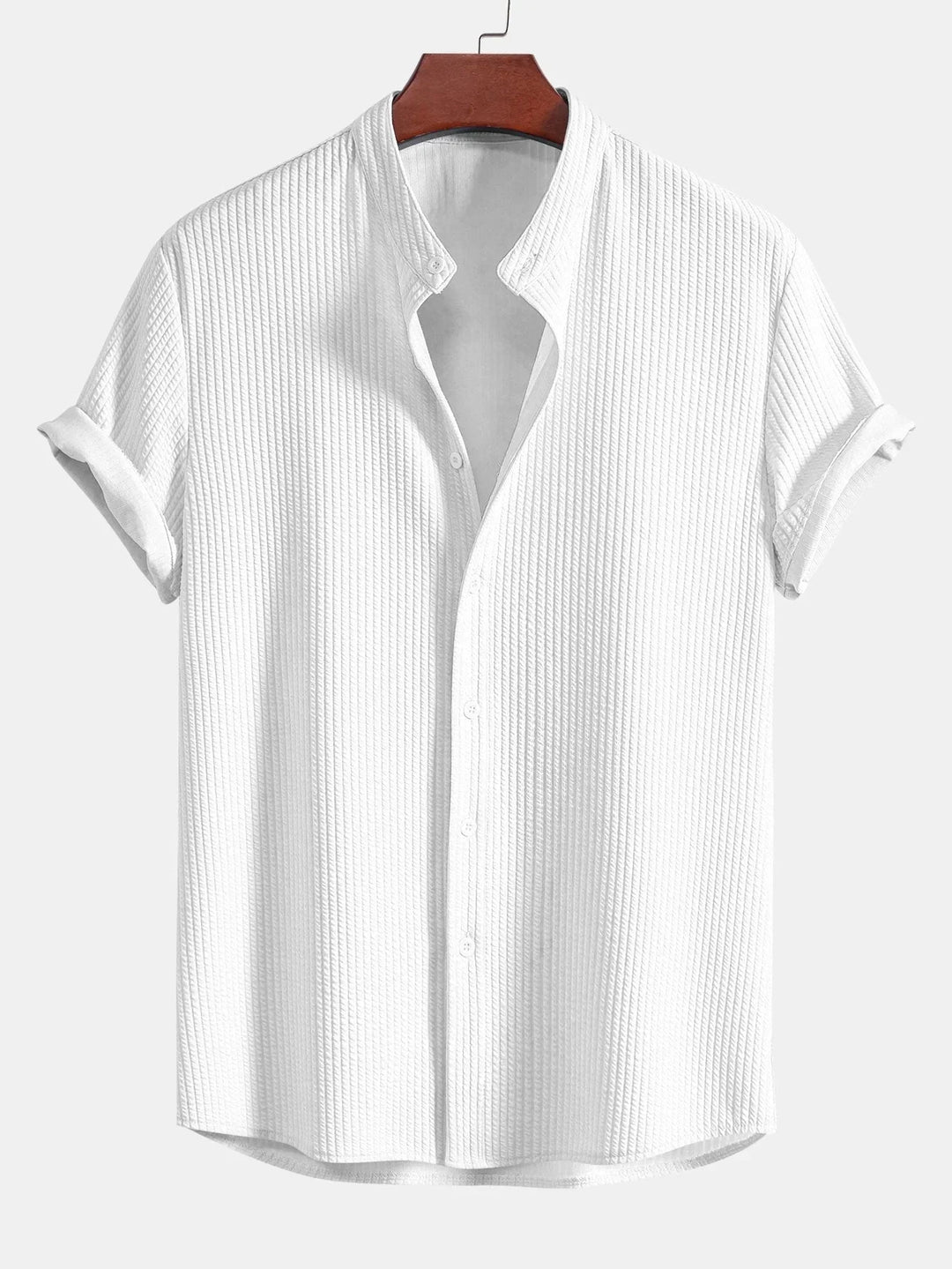Kade | Men’s Textured Button-Up Shirt with Short Sleeve