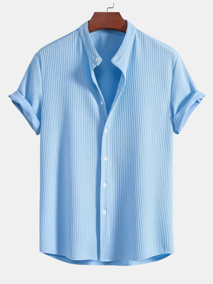Kade | Men’s Textured Button-Up Shirt with Short Sleeve