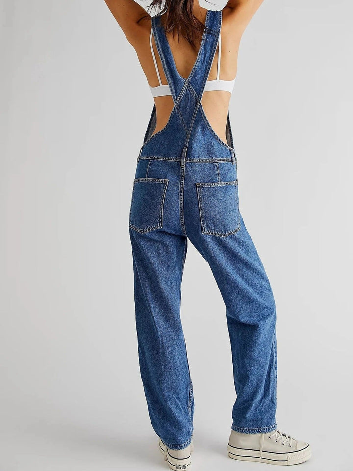 Daphne | Women’s Denim One-Piece Jumpsuit with Pockets