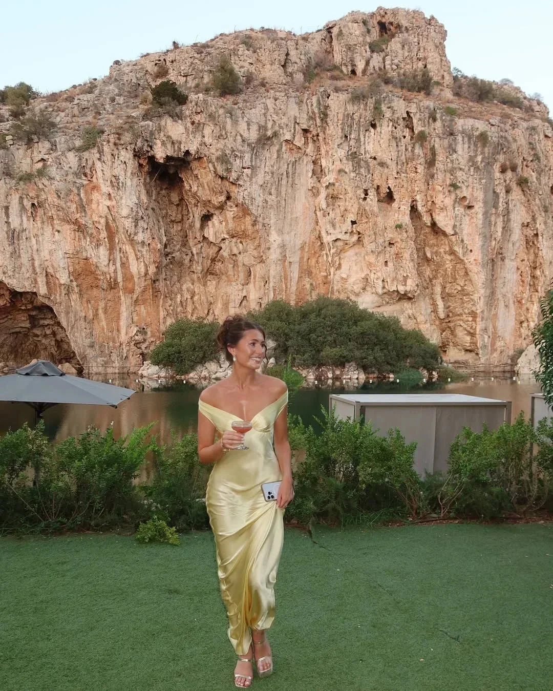 Charlotte | Women’s Formal Satin Maxi Dress with Off-Shoulder