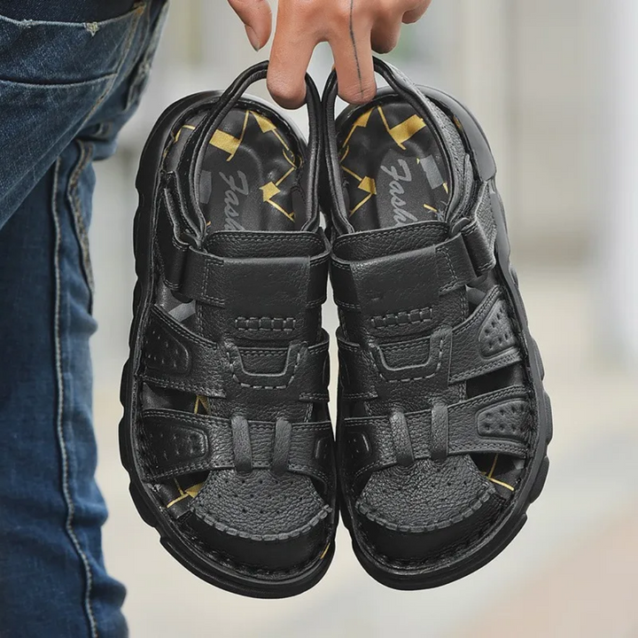 Zaylen | Men's Multiple Strap Ventilation Leather Sandals
