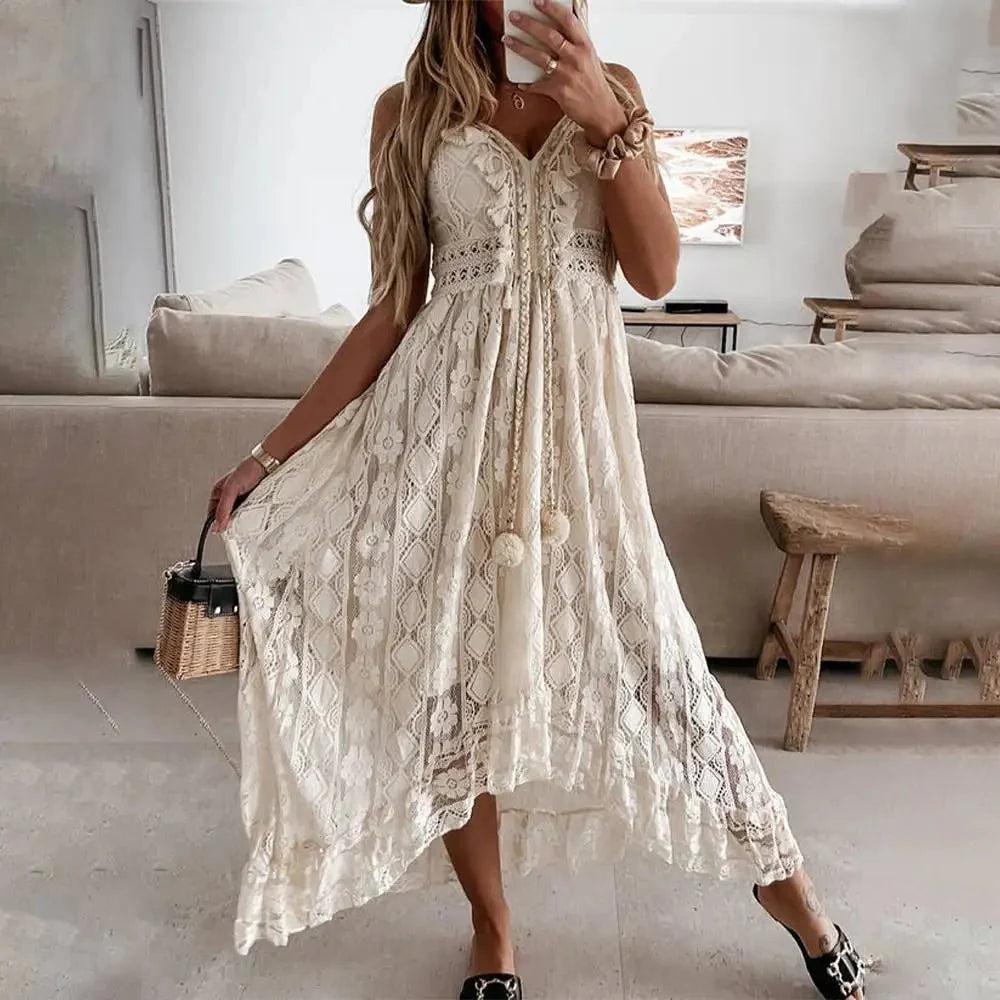 Meliora | Women's Sleeveless Boho Lace Dress