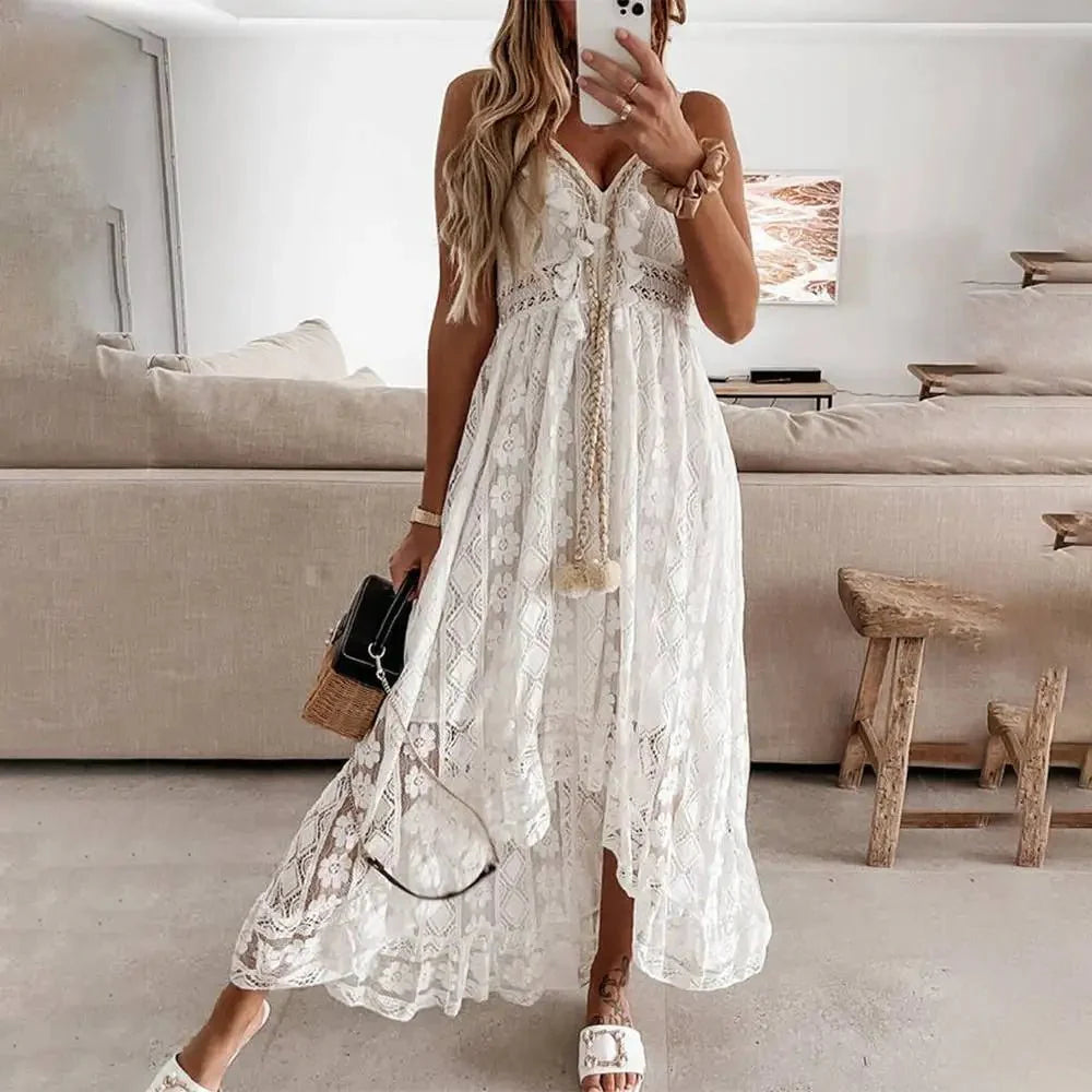 Meliora | Women's Sleeveless Boho Lace Dress