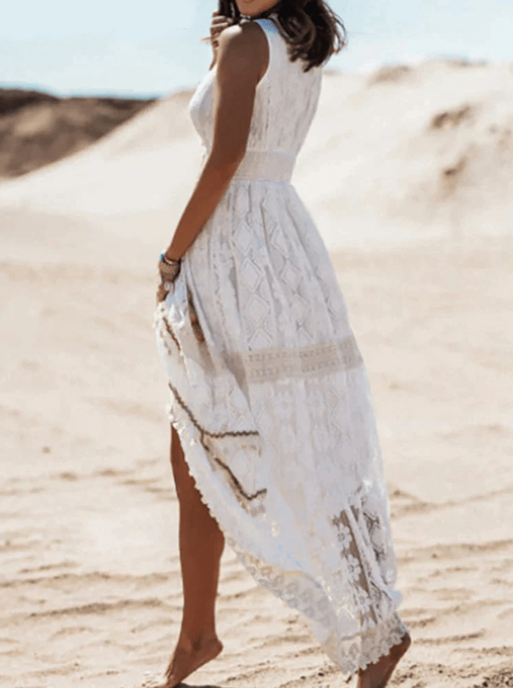 Corisse | Women's Boho Lace Maxi Dress with Sleeveless