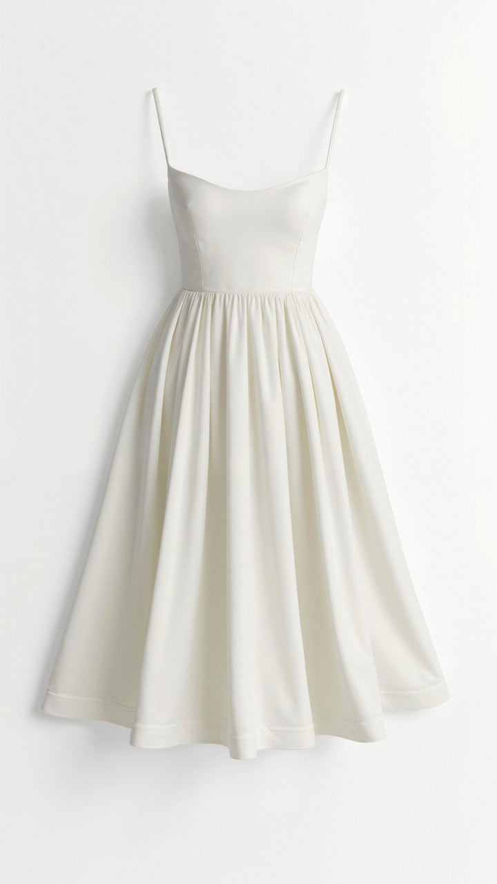 Elvara | Women's Sleeveless Spaghetti Strap Flared Midi Dress