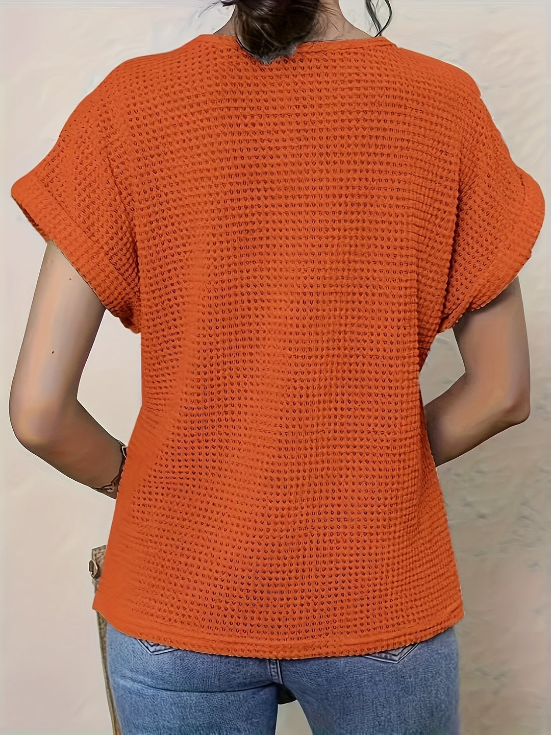 Calira | Women's Knit Lace Blouse with Short Sleeves
